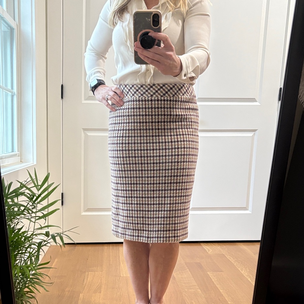 Talbots Classic Pink and Brown Pencil Skirt